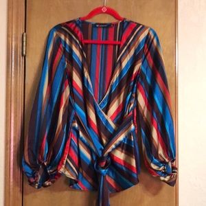 Long Sleeve Multicolored Blouse